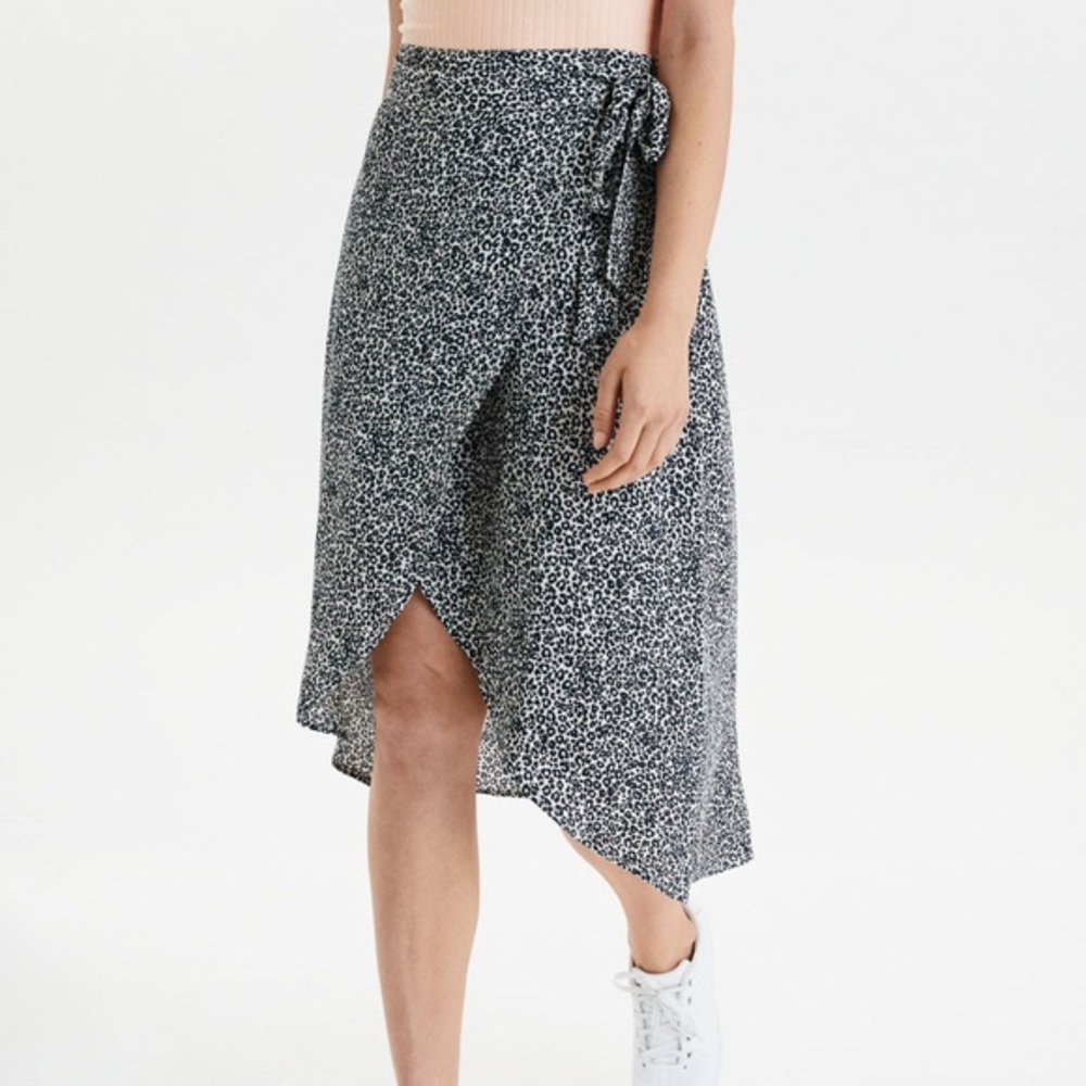 American Eagle Cheetah Wrap Skirt